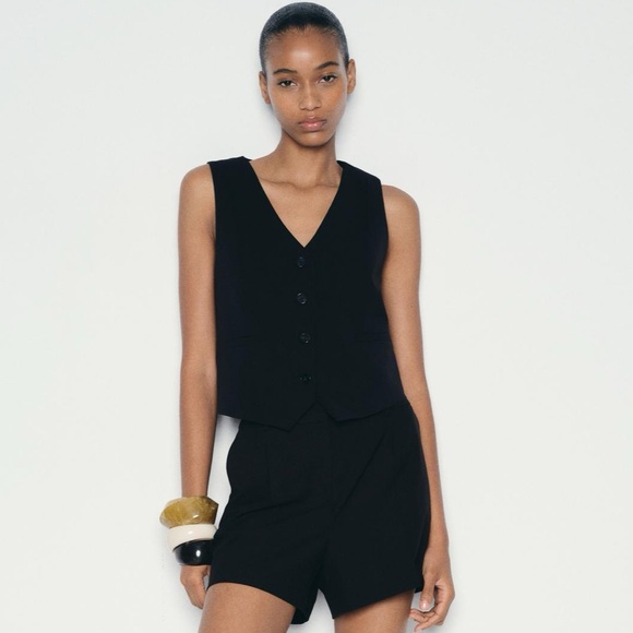 Zara Jackets & Blazers - Zara Black Waistcoat Vest